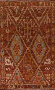 Tribal Geometric Moroccan Oriental Area Rug 7x10 ft Hand-knotted Wool Carpet - Picture 1 of 19