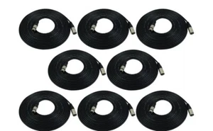 GLS Audio 25ft Mic Cable Patch Cords - XLR Male to XLR Female Black Microphon... - Picture 1 of 1