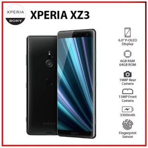 NEW Sony Xperia XZ3 6GB+64GB BLACK Dual SIM Unlocked Android Mobile Phone AU - Picture 1 of 5