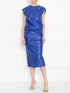 RRP 1490🌟Sportmax by MAX MARA Lamb LEATHER Dress Usa4_ It38_ De34_Uk6_ Fr36 - Picture 1 of 22