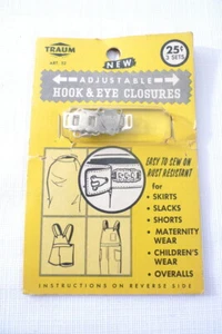 Vintage Traum ADJUSTABLE HOOK & EYE CLOSURES 7 Sets Easy to Sew On - Picture 1 of 2
