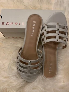 Esprit Damen cremefarben 8,5 Hausschuhe Sandalen Kylee off weiß flacher Memory Foam 59 $ - Bild 1 von 12