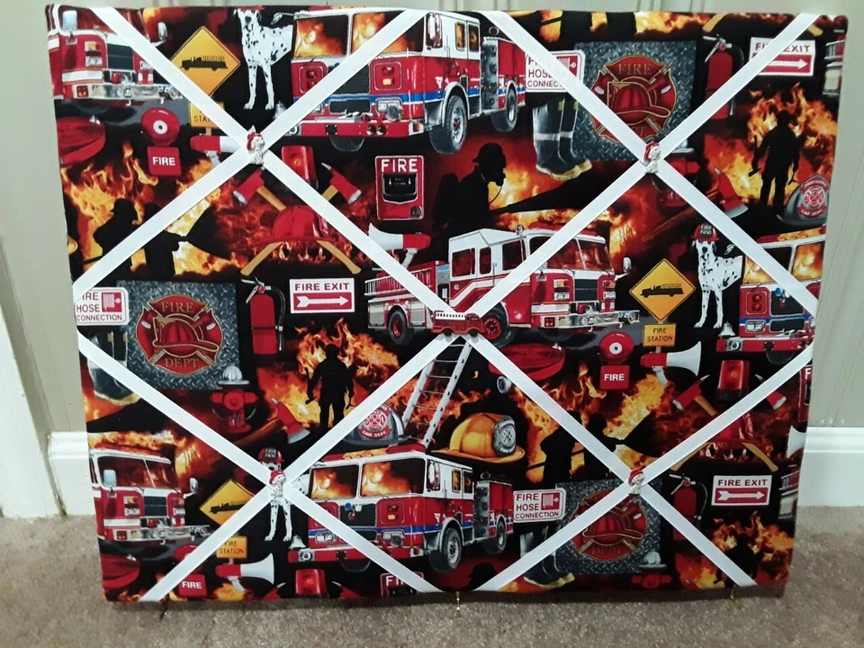 Fire Fighter Themed Memory Board with Matching Accent Buttons - Image 1 of 2
