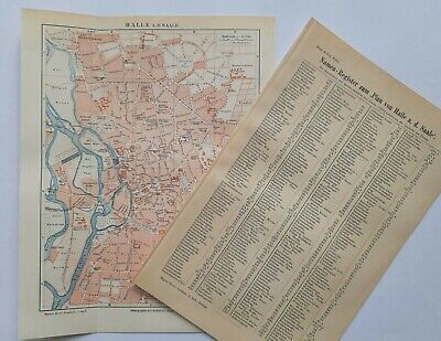 Halle Saale Historischer Stadtplan Aus Dem Jahr 1896 Dabei: Straßenverzeichnis • 8.95€