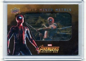 2018 Upper Deck Marvel Avengers Infinity War Strip Mined Metal Spider-Man SMM11