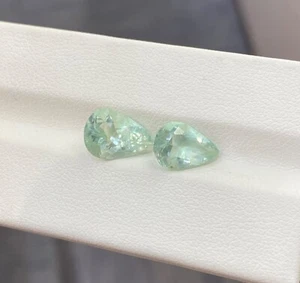 5.87 ct Best Grade Nice Mint Green / Natural Green Fluorite - Pear 2 pc Video !! - Picture 1 of 2