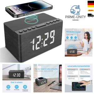 Anjank Radio wecker Digital, 10W Fast Wireless Charger für iPhone/Android, US... - Bild 1 von 10