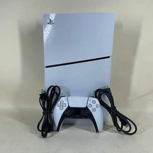 Sony PlayStation 5 Slim Disc Edition PS5 1TB White Console Gaming System CFI-201 - Picture 1 of 6