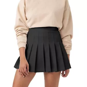 Womens Girl High Waisted Pleated Tennis Skirt School A-Line Skater Skirts wit... - Picture 1 of 6