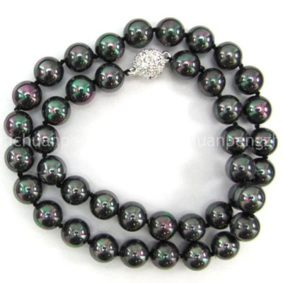 Collar de perlas 4 colores 8/10/12/14 mm concha del Mar del Sur 18-36" cierre magnético Foto 1 de 4