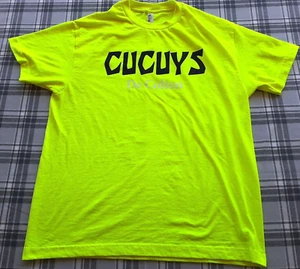 Alstyle Apparel Mens Fluorescent Yellow Short Sleeve T-Shirt Cucuys Colton Sz L - Picture 1 of 6
