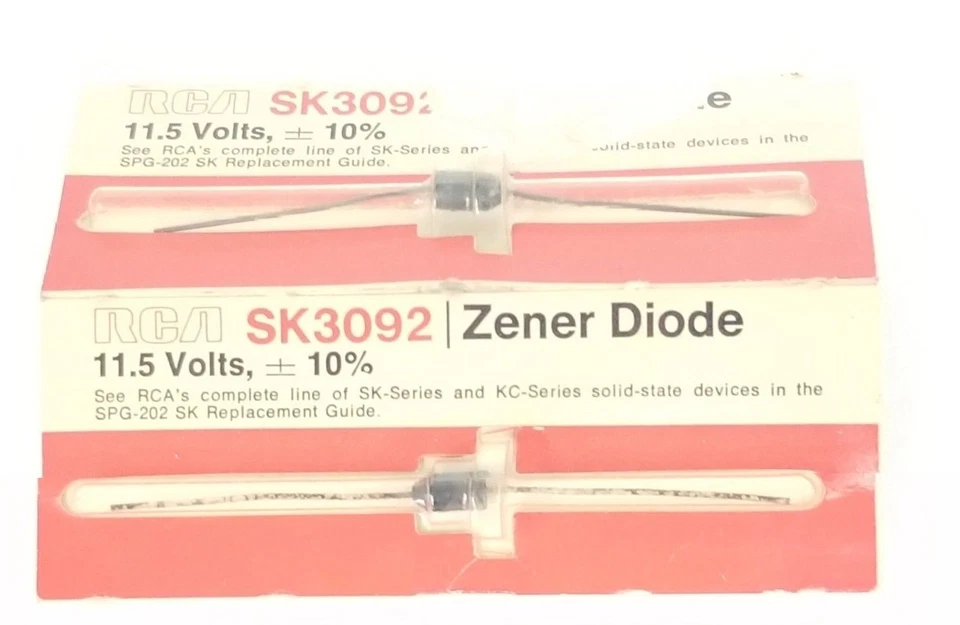批量 2 件 全新 RCA SK3092 ZENER DIODES,11.5 伏,+/- 10% — 第 1/1 张图片