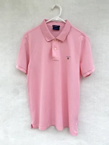 🍁 Womens Gant 100% Cotton Short Sleeve Polo Top T-Shirt Solid Pink Size M - Picture 1 of 6