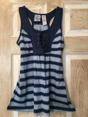 New Girls Guess Shirt, SIZE XL (16), Blue, Stripes, Sleeveless  - Image 1 of 4