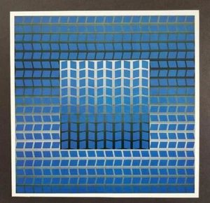 Victor Vasarely "Zett-Kek" montierte Farboffsetlithographie 1971 - Bild 1 von 1