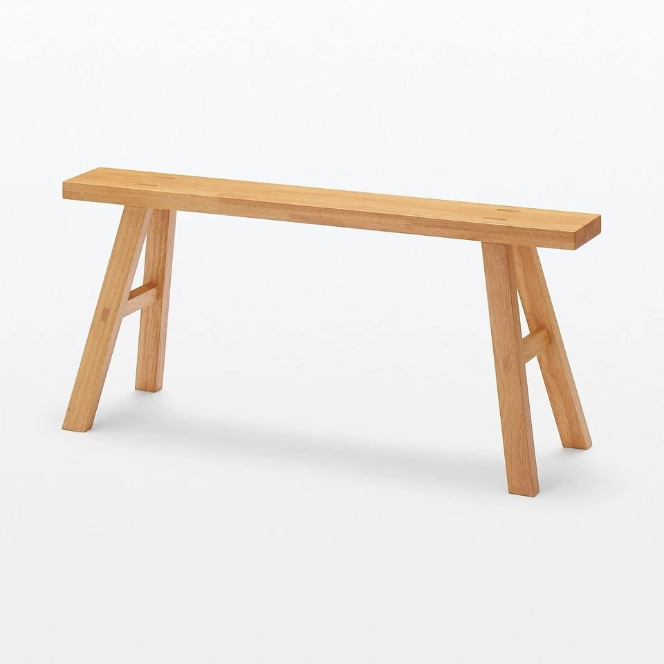 MUJI Rubber Wood Bench Stool Large 39 x 11 x 17 in - Image 1 of 4