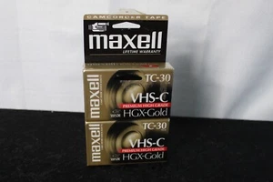 VHS-C Maxell TC-30 sealed Camcorder 2 pack of 30 or 90 minute tapes - Picture 1 of 5