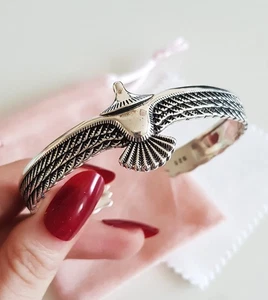 EDLES Armband 925 SILBER massiv Armkette offener ADLER ARMREIF Armzange Zirkonia - Bild 1 von 4