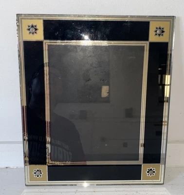 ПРЕВОСХОДНАЯ антикварная стеклянная рамка в стиле ар-деко с изображением мольберта сзади 8 x 10  - Изображение 1 из 4