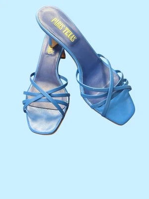 PARIS TEXAS Strappy Leather Sandals US6.5/ UK4.5/EU37 Azure Blue Made in Italy - Image 1 of 4