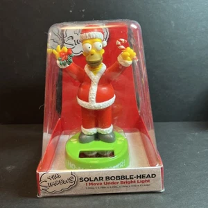 Solar Powered Dancing Bobble Head Toy New - LARGE HOMER SIMPSON Santa - Picture 1 of 2