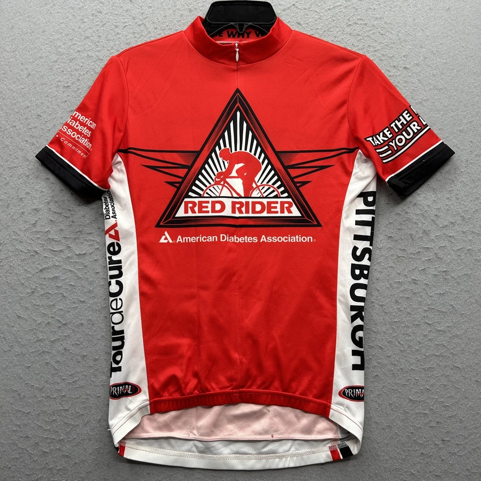 Camiseta deportiva de ciclismo Tour De Cure Pittsburgh Primal Wear roja pequeña para hombre Foto 1 de 4