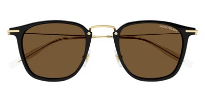 Montblanc MB0295S Sunglasses Men Black/Gold 49mm New 100% Authentic - Image 1 of 4