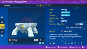 Pokemon Scharlachrot und Violett PSV - Shiny 6IV Avalugg - Bild 1 von 3