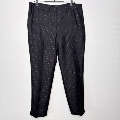 Pantalones de vestir Talbots a lunares talla 14 negros dorados metálicos carrera informales Foto 1 de 4