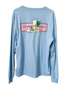VINEYARD VINES PINA COLADA PINEAPPLE LOGO BOX TEE T-SHIRT SIZE XXL Blue - Picture 1 of 10