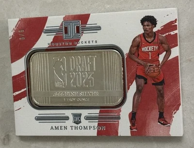 2023-24 Panini Impeccable - Rookie Silver Draft Logo FOTL #17 Amen Thompson /6 - Image 1 of 4