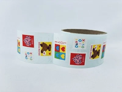 Vintage 2003 Love Stamps Mrs. Grossman's Stickers Roll Heart Bear Scrapbooking - Image 1 of 4