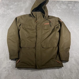 Chaqueta Columbia Canyon Hombre Pequeña Verde Oliva Con Capucha Sherpa Forrada Parka Aislada - Imagen 1 de 11