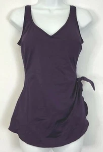 ROXANNE Damen 36 C Einteiler Badeanzug Elasthan V-Ausschnitt Taille zum Binden Pflaume - Bild 1 von 11