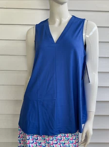 Lulu-B Damen Bluse tiefseeblau ärmellos V-Ausschnitt mit UPF50+ Sonnenschutz - Bild 1 von 2