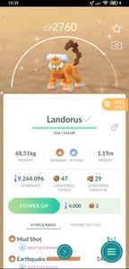 Pokemon Shiny Landorus (Therian) - TRA'DE 1 mill Dust GO - Read Description - Picture 1 of 1