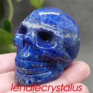 1pc Natural Lapis Lazuli jasper Skull Quartz Crystal Mineral 2" Gem Figurines - Picture 1 of 12