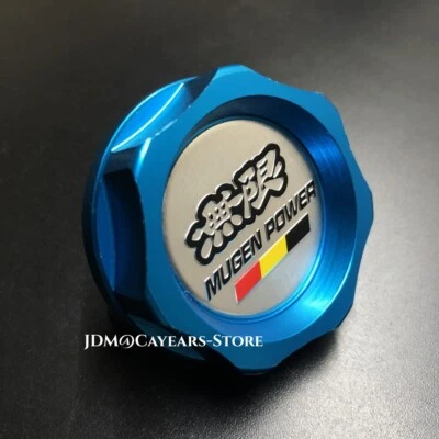 JDM Blue Mugen Power Racing Oil Filler Cap Car Fuel Tank Cover For Civic Accord - Image 1 of 4