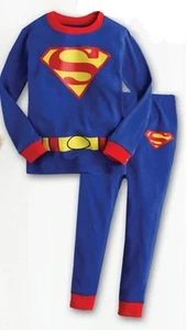 Kids Sleepwear Pajama T-shirt+Pants Set 110cm/120cm Long Sleeve Superman - Picture 1 of 1