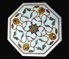 15" Pietra Dura Marble Table Top Handicraft Work Home Decor