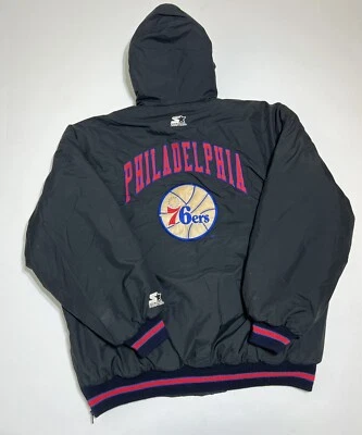Abrigo Chaqueta de Invierno de Colección Años 90 Philadelphia 76ers Sixers Starter Cremallera XL Foto 1 de 4