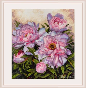 Merejka Counted Cross Stitch Kit Tender Peonies K-177 - Picture 1 of 4