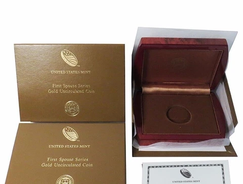US Mint Box & COA 2013-W $10 Gold FIRST Spouse Edith Roosevelt UNC.  NO COINS Cover