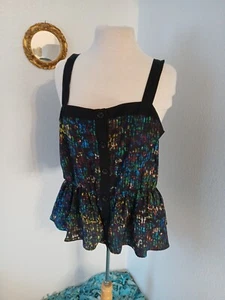 NWT Derek Lam For Design Nation Multicolor Tank Top Size XLarge Artsy Summery - Picture 1 of 8