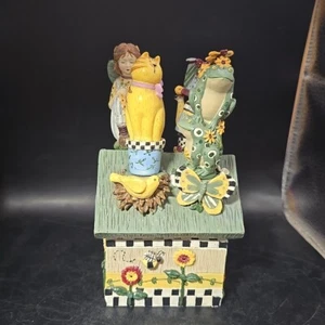 Vintage Boston Warehouse 4 Spreaders Cat Frog Fairy Flowers Country Holder - Picture 1 of 21