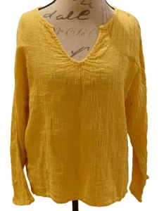 CP Shades - Bright yellow Linen Tunic Top - Generous Size S - Fits M/L - Picture 1 of 7