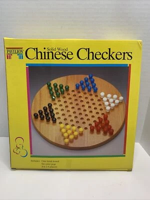 New Sealed  Vintage 1992 Pavilion Chinese Checkers board game 2-6 Players Oak - Image 1 of 4