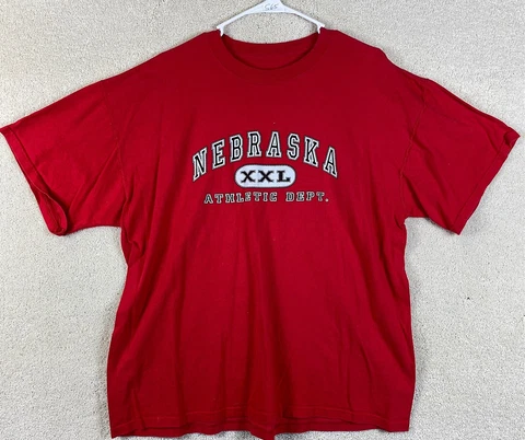 Nebraska Cornhuskers XL Red T Shirt NCAA Red Size XL Short Sleeve Shirt Cover