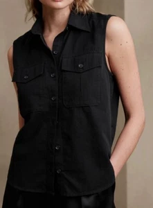 BANANA REPUBLIC (Factory) Pocket Sleeveless Shirt-Black- NWT Ladies Small (4-6) - Bild 1 von 2