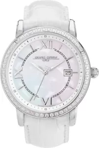 Jorg Gray Ladies Watch JG2400-11 Mother of Pearl & Leather Strap 0.84ct Diamond - Picture 1 of 11